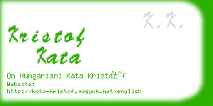 kristof kata business card